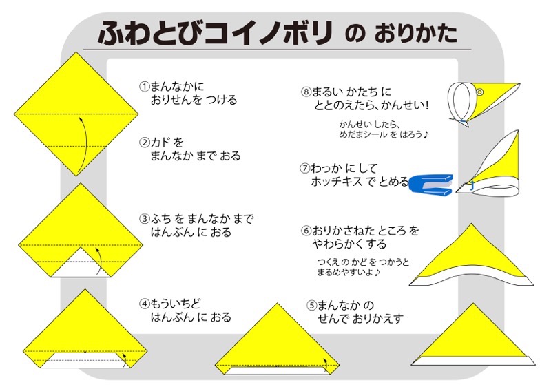 ふわとびコイノボリのおりかた