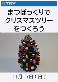 科学教室「まつぼっくりでクリスマスツリーをつくろう」