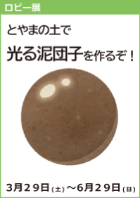 ロビー展「とやまの土で光る泥団子を作るぞ！」